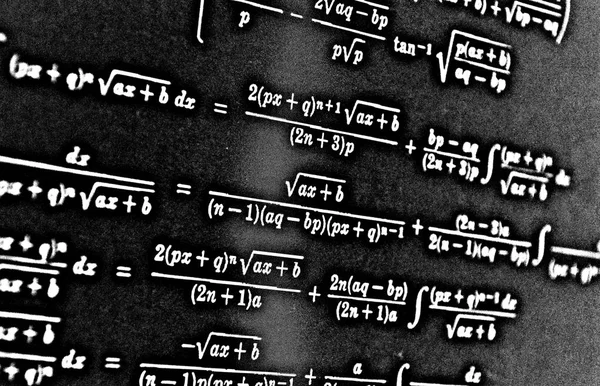 Grande Número Fórmulas Matemáticas Fundo Preto Hdr — Fotografia de Stock