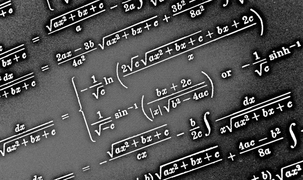 Gran Número Fórmulas Matemáticas Sobre Fondo Negro Hdr —  Fotos de Stock