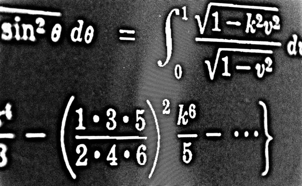 黑色背景 Hdr 上的大量数学公式 — 图库照片