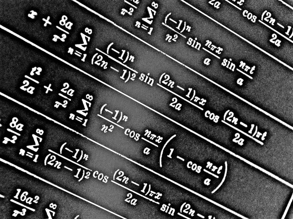Μεγάλο Αριθμό Των Μαθηματικών Τύπων Μαύρο Φόντο Hdr — Φωτογραφία Αρχείου