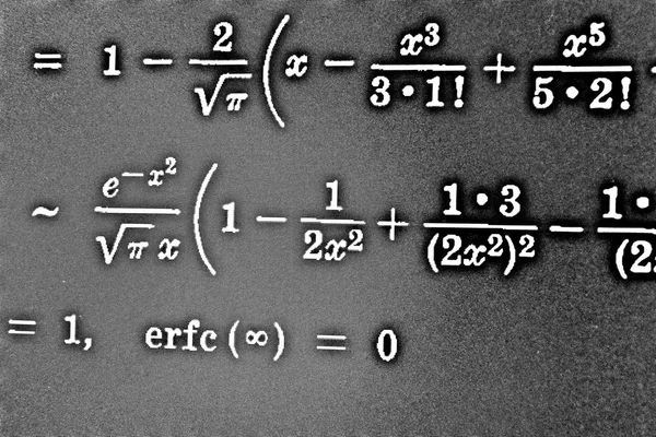 Gran Número Fórmulas Matemáticas Sobre Fondo Negro Hdr —  Fotos de Stock