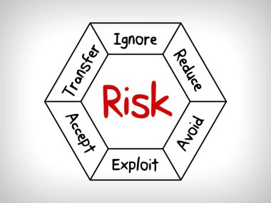 risk yönetimi stratejileri - yoksay, kabul, önlemek, azaltmak, aktarmak ve yararlanma 
