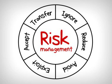 risk yönetimi stratejileri - yoksay, kabul, önlemek, azaltmak, aktarmak ve yararlanma 