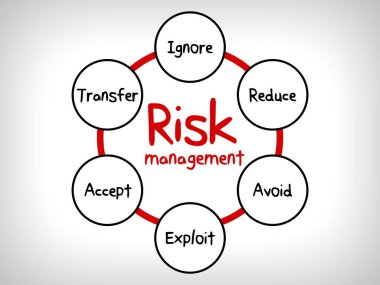 risk yönetimi stratejileri - yoksay, kabul, önlemek, azaltmak, aktarmak ve yararlanma 