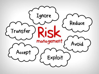 risk yönetimi stratejileri - yoksay, kabul, önlemek, azaltmak, aktarmak ve yararlanma 