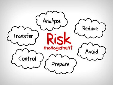 risk yönetimi stratejileri - yoksay, kabul, önlemek, azaltmak, aktarmak ve yararlanma 
