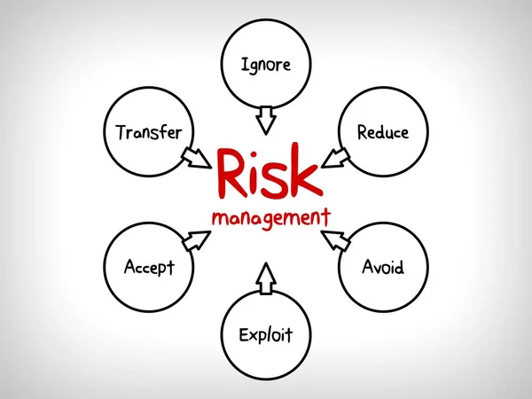 Risk Yönetimi Stratejileri Yoksay Kabul Önlemek Azaltmak Aktarmak Yararlanma — Stok fotoğraf