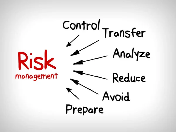 Risk Management Strategier Ignorera Acceptera Undvika Minska Överföra Och Utnyttja — Stockfoto