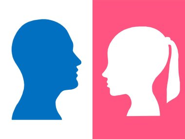 İki kişi, kavram fikir için soyut beyin başkanları insan düşünme süreci 