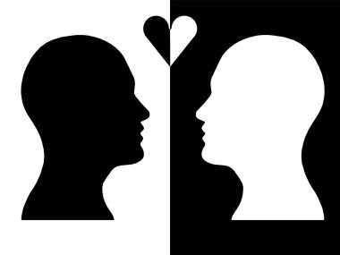 İki kişi, kavram aşk için soyut beyin başkanları insan düşünme süreci 