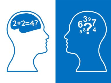 İki kişi kavramı matematik sorusu, beyin fırtınası, başkanları insan düşünme süreci 