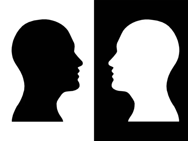 Köpfe Von Zwei Menschen Abstraktes Gehirn Für Konzeptidee Prozess Menschlichen — Stockfoto