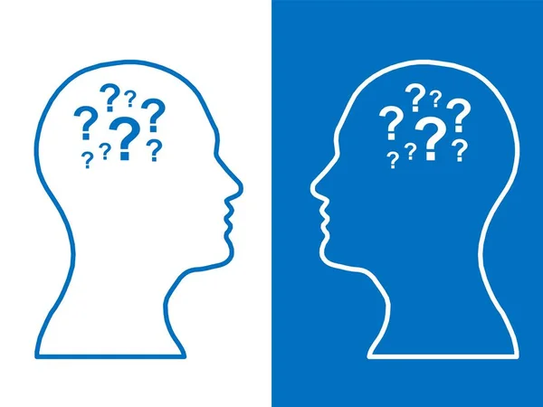 Κεφάλια Των Δύο Ανθρώπων Αφηρημένη Εγκεφάλου Ερώτηση Έννοια Διαδικασία Ανθρώπινης — Φωτογραφία Αρχείου