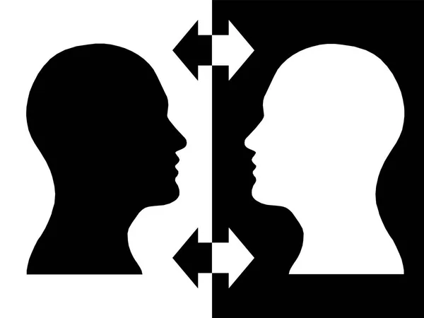 Heads Two People Abstract Brain Concept Change Process Human Thinking — Stock Photo, Image