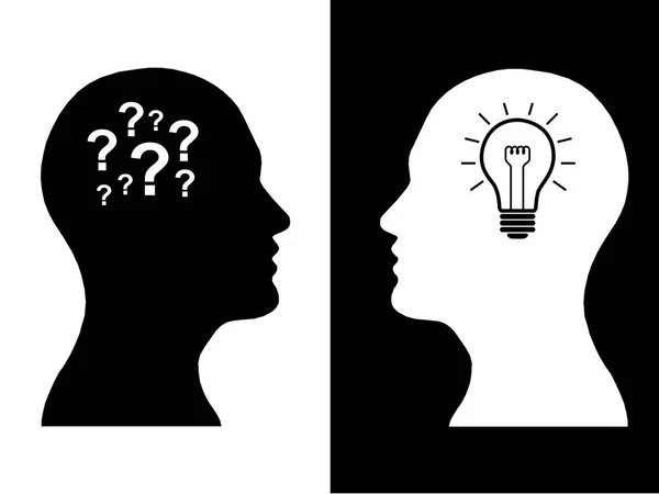 Κεφάλια Των Δύο Ανθρώπων Brainstorming Έννοια Εργαλείων Ερώτηση Διαδικασία Ανθρώπινης — Φωτογραφία Αρχείου