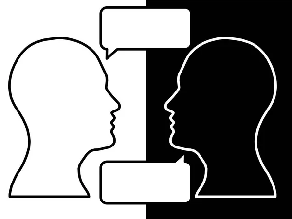Голови Двох Людей Концепція Мозкового Штурму Питання Процес Людського Мислення — стокове фото