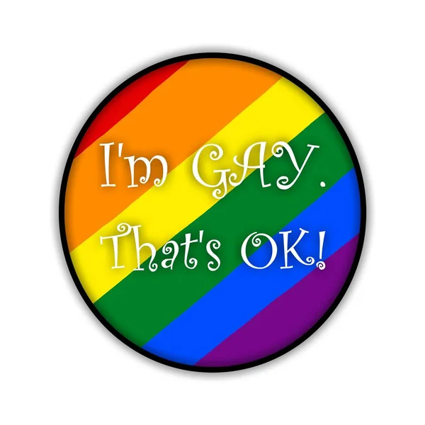 虹ゲイプライド旗円 私午前ゲイ である性的少数者 ゲイやレズビアンのシンボル — ストック写真