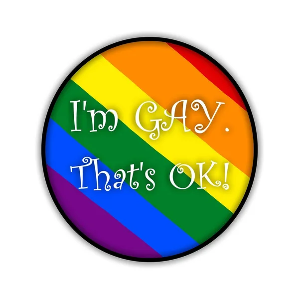 虹ゲイプライド旗円 私午前ゲイ である性的少数者 ゲイやレズビアンのシンボル — ストック写真
