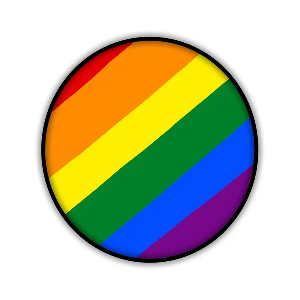 Rainbow Gay Pride Flag Circle Symbol Sexual Minorities Gays Lesbians — Stock Photo, Image