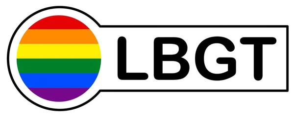 Pegatina Con Bandera Del Arco Iris Del Orgullo Gay Lbgt —  Fotos de Stock