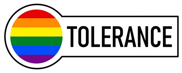 Sticker Met Gay Pride Regenboogvlag Tolerantie Witte Achtergrond — Stockfoto