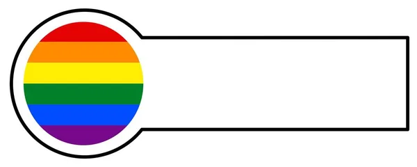 Aufkleber Mit Gay Pride Regenbogenfahne Auf Weißem Hintergrund — Stockfoto