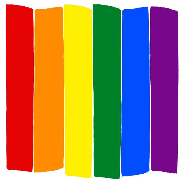 彩虹同性恋骄傲旗 象征性少数 同性恋和女同性恋 插图多彩 — 图库照片