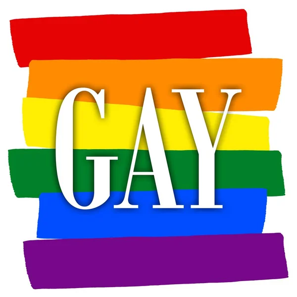 Веселковий Гей Прапор Гордості Символ Сексуальних Меншин Геїв Лесбіянок — стокове фото