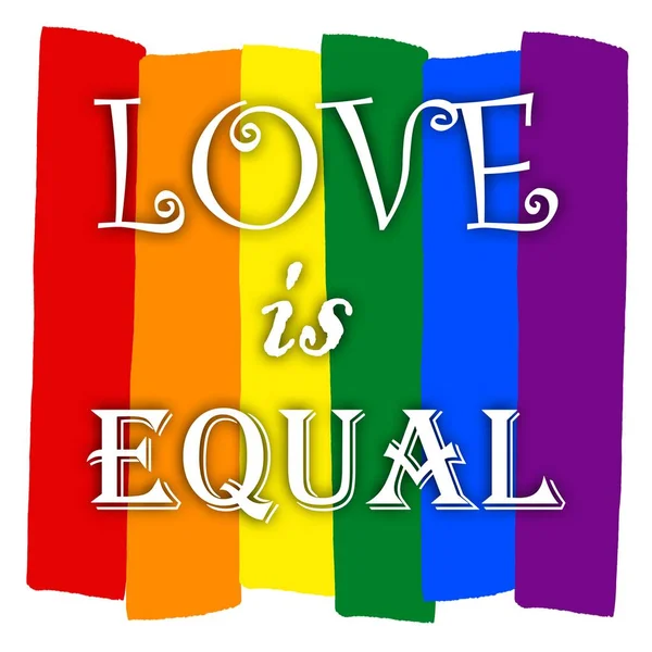 彩虹同性恋骄傲旗 性别少数的象征 同性恋和女同性恋 爱在平等 — 图库照片