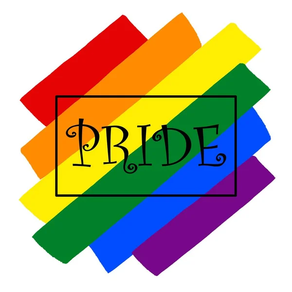 Arco Iris Gay Orgullo Bandera Oblicua Símbolo Las Minorías Sexuales — Foto de Stock