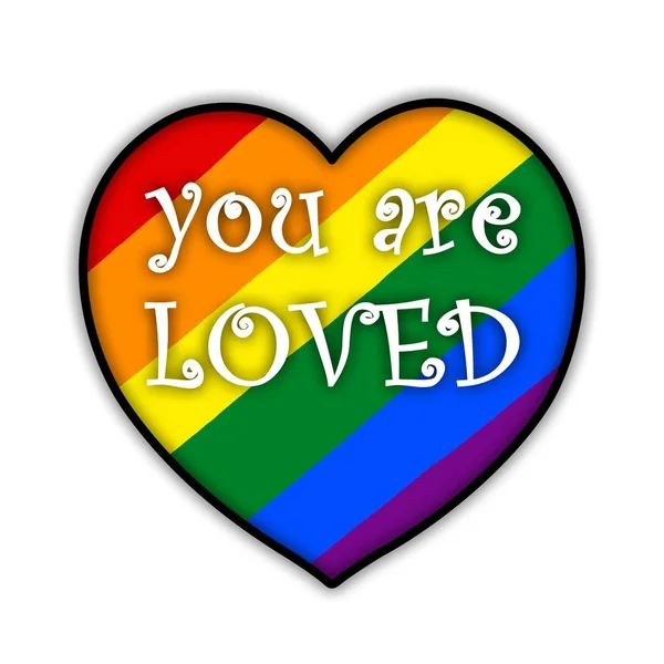 Rainbow Gay Pride Flaggan Hjärta Symbol För Sexuella Minoriteter Homofile — Stockfoto