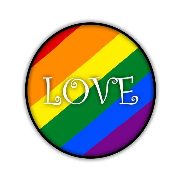 Duhový Gay Pride Vlajka Kruh Symbol Sexuálních Menšin Gayové Lesbičky — Stock fotografie