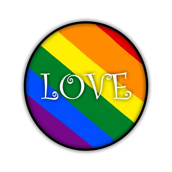 Rainbow Gay Pride Flaggan Cirkel Symbol För Sexuella Minoriteter Homofile — Stockfoto