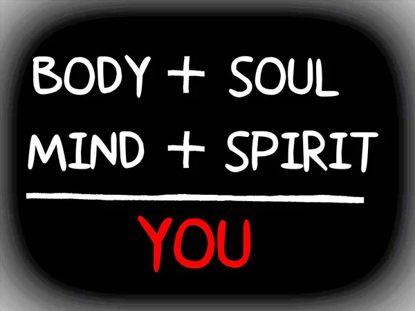 You, body, mind, soul, spirit - a simple mind map, health concept