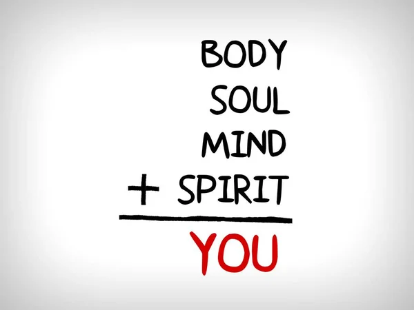 You, body, mind, soul, spirit - a simple mind map, health concept