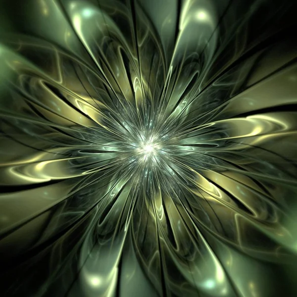 Vackra Symmetriska Fractal Mandala Blomma Eller Fjäril Digitala Konstverk För — Stockfoto