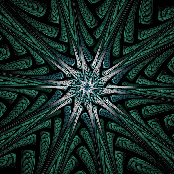 Mooie Symmetrische Fractal Mandala Bloem Vlinder Digitale Kunst Voor Creatieve — Stockfoto