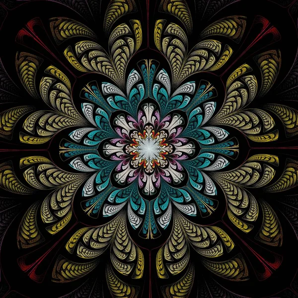 Schöne Fraktale Mandala Blume Oder Schmetterling Digitale Kunstwerke Für Kreatives — Stockfoto