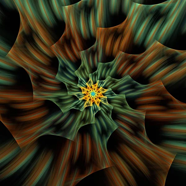 Mooie Symmetrische Fractal Mandala Bloem Vlinder Digitale Kunst Voor Creatieve — Stockfoto