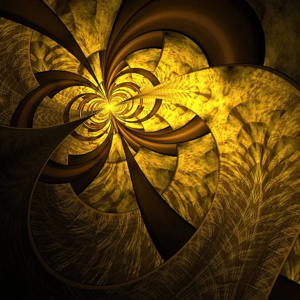 美丽的对称分形花或蝴蝶 数码艺术品为创意平面设计 计算机生成的图形 — 图库照片