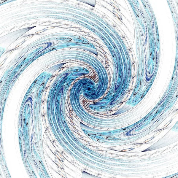 Bela Espiral Azul Fractal Simétrica Flor Borboleta Arte Digital Para — Fotografia de Stock