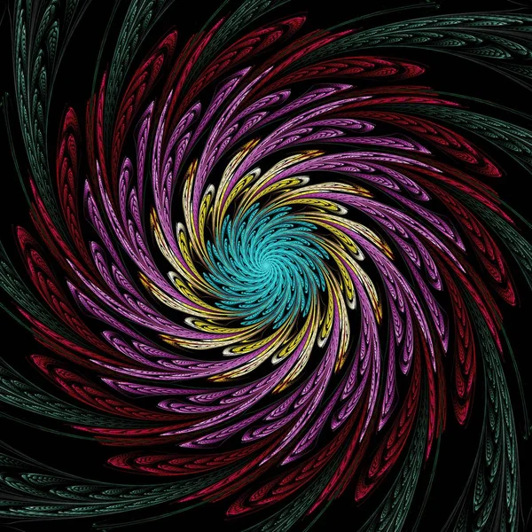 Resumen Galaxia Espiral Fractal Tornado Simétrica Obra Arte Digital Para —  Fotos de Stock