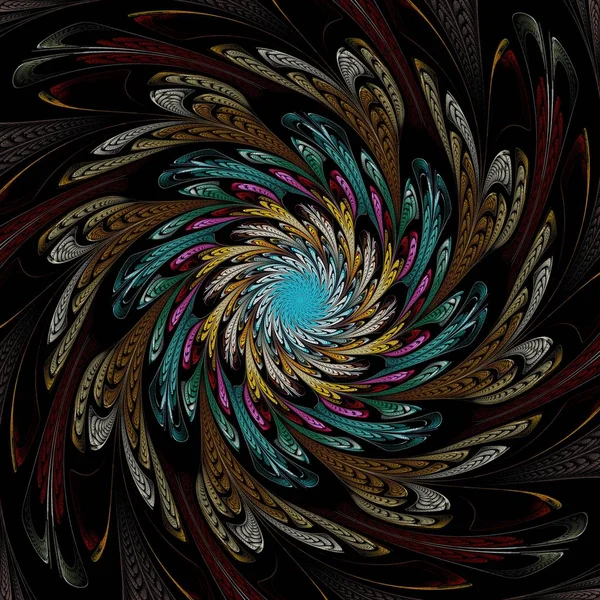 Resumen Galaxia Espiral Fractal Tornado Simétrica Obra Arte Digital Para —  Fotos de Stock