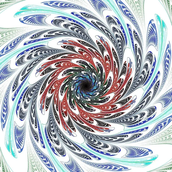 Resumen Tornado Fractal Simétrico Espiral Galaxia Azul Obra Arte Digital —  Fotos de Stock