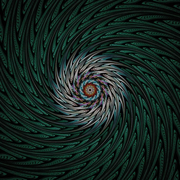 Abstract Symmetrical fractal tornado spiral galaxy, digital artwork for creative graphic design. Computer generated graphics.