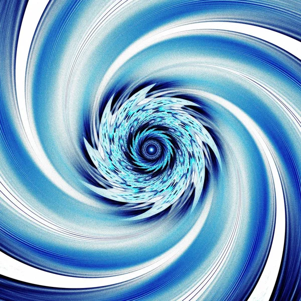 Abstrakta Symmetriska Fractal Tornado Spiralgalax Blå Digitala Konstverk För Kreativ — Stockfoto