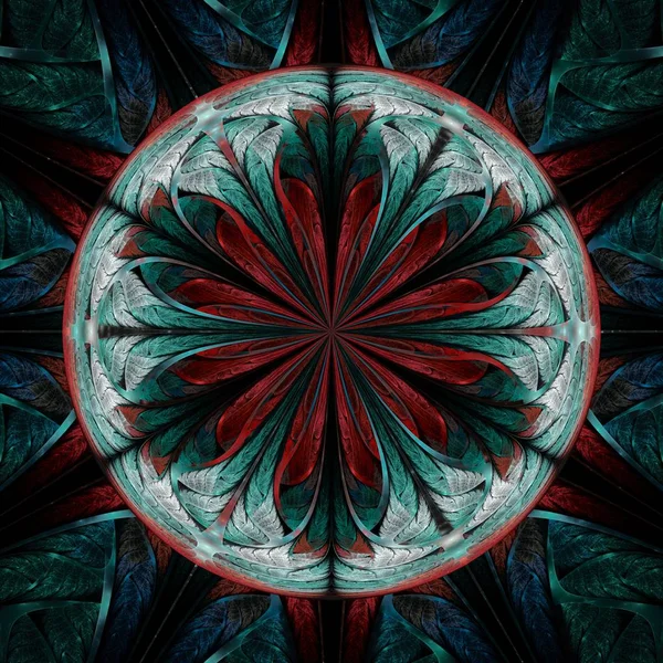 Schöne Symmetrische Fraktale Mandala Blume Oder Kreis Digitale Kunstwerke Für — Stockfoto