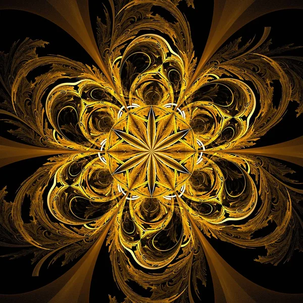 Mandala Fractal Simétrica Bonita Flor Círculo Arte Digital Para Design — Fotografia de Stock