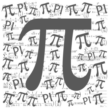 Birçok formüller arka plan Pi sembol matematiksel sabit irrasyonel sayı ve Yunanca harf