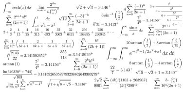 Birçok formüller arka plan Pi sembol matematiksel sabit irrasyonel sayı ve Yunanca harf
